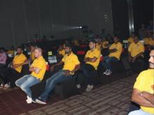 Kerala blasters team watch Aladins Mind eading show 